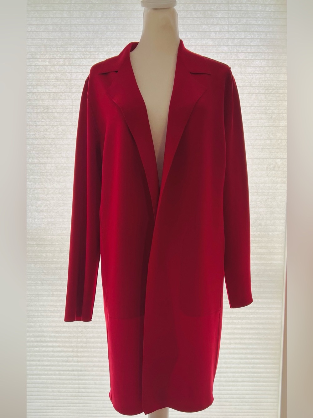 Chico's Vibrant Red Open-Front Trench Coat